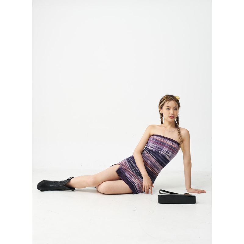 Slit Sleeveless Mini Dress CJ16 Blue S