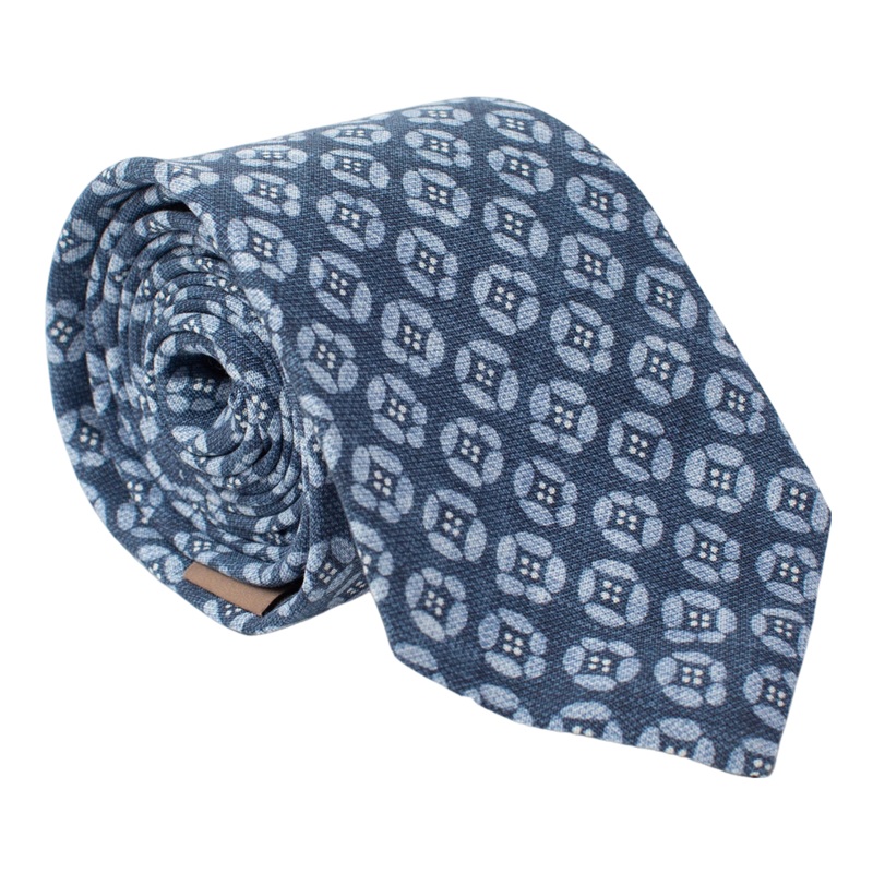 William David Floral Print Printed Tie Blue One Size