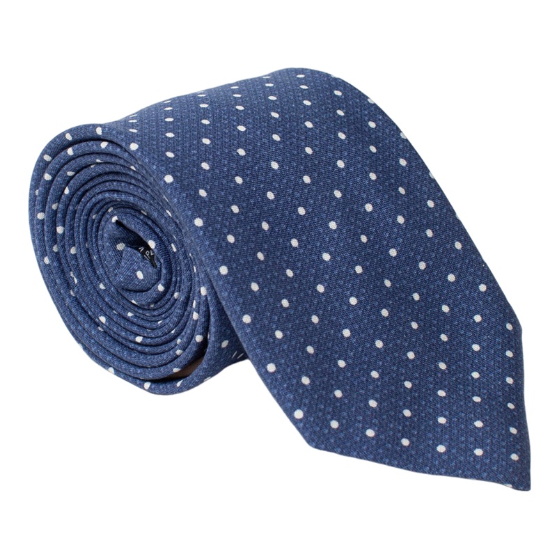 William David Textured Spot Printed Tie Navy One Size