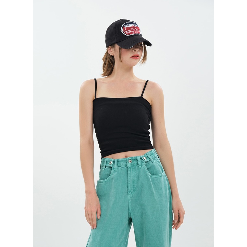 Basic Cropped Cami Top CA20 Black S/M