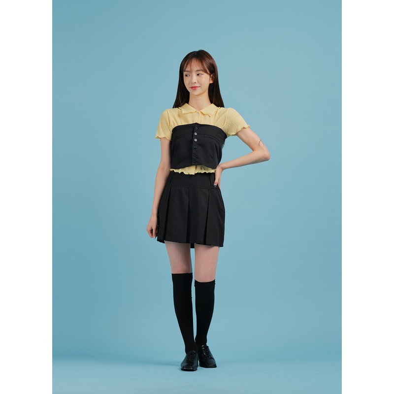 Basic Formal Pleated Mini Skirt BA27 White S