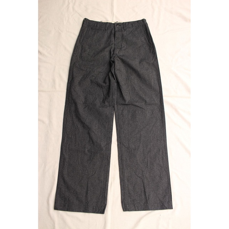 Cushman / BLACK CHAMBRAY TROUSERS WIDE STRAIGHT (22686,BLACK) 30