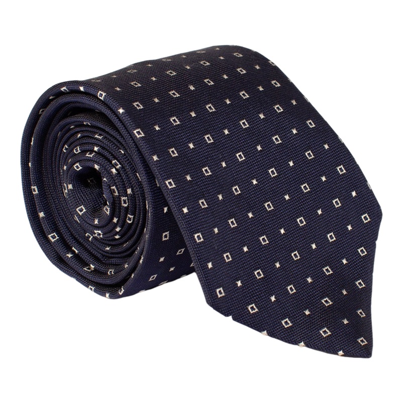 Golding Diamonds Woven Tie Navy/White One Size