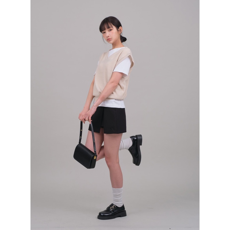 Skort with Front Slit C2701 Gray S