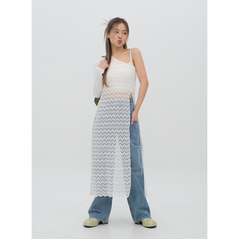 Torn Wide Leg Jeans C1002 Blue Denim S