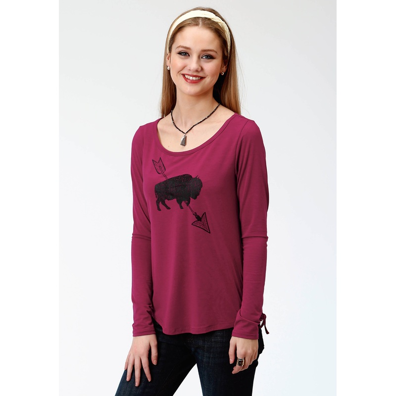 Womens Red  Long Sleeve Knit Top XS