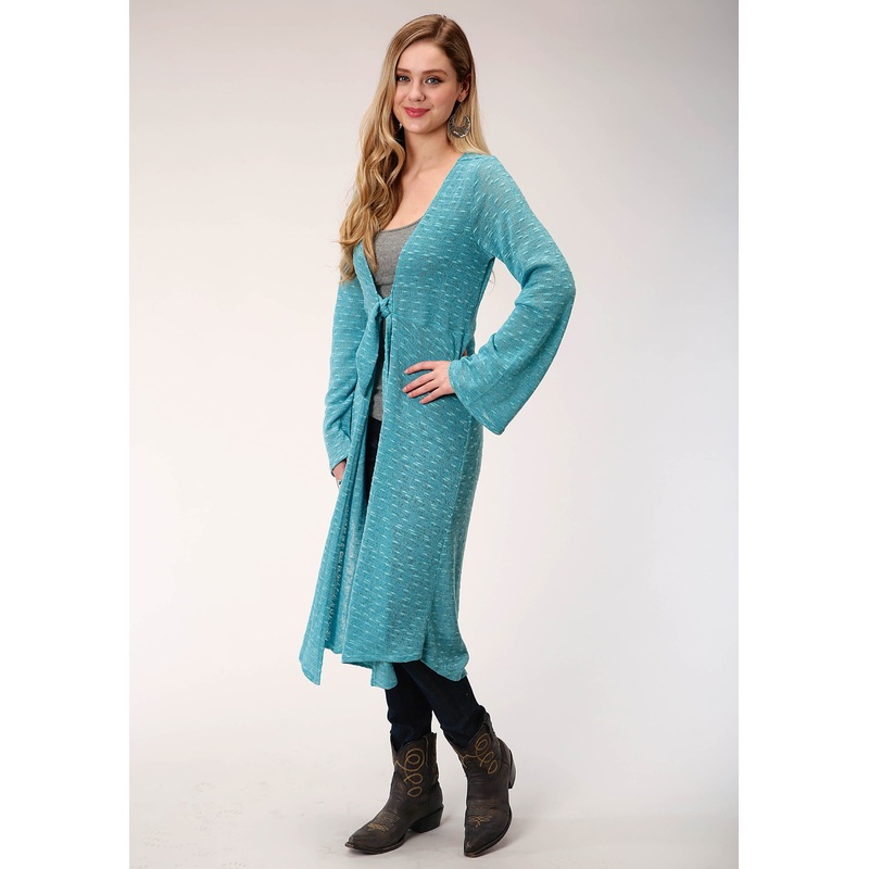 Womens Teal Sweater Knit Long Sleeve Cardigan XS