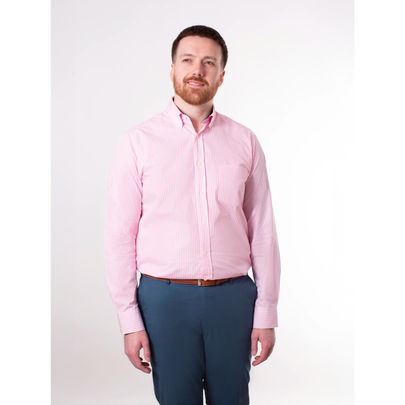 Golding Hadleigh Long Sleeve Stripe Shirt Pink Stripe Small