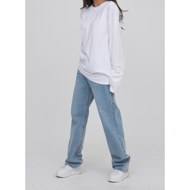 Side Slit Layered Basic T Ivory S/M