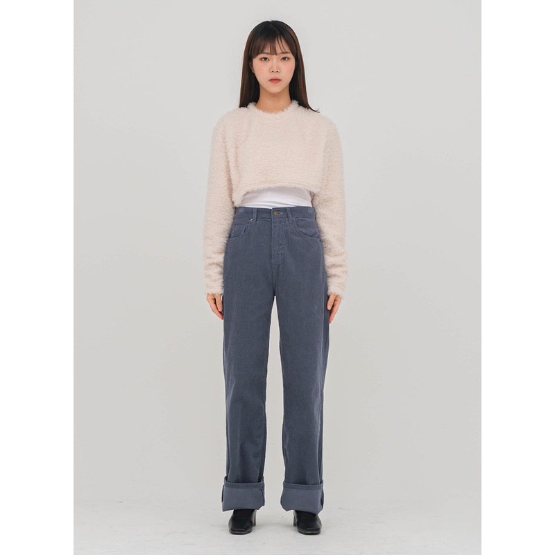 Wide Leg Corduroy Pants D3 Cream S