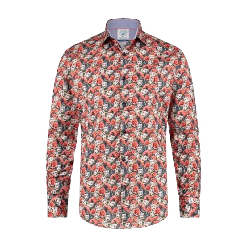 A Fish Named Fred Mask Shirt Pink Cream Medium