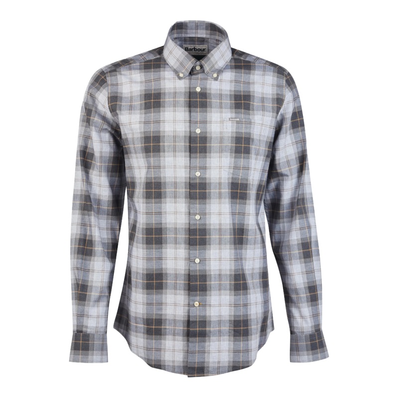 Barbour Wetheram Long Sleeve Shirt Grey Stone Medium