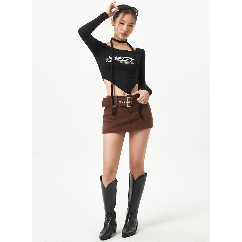 Belt Skort CA319 Brown S