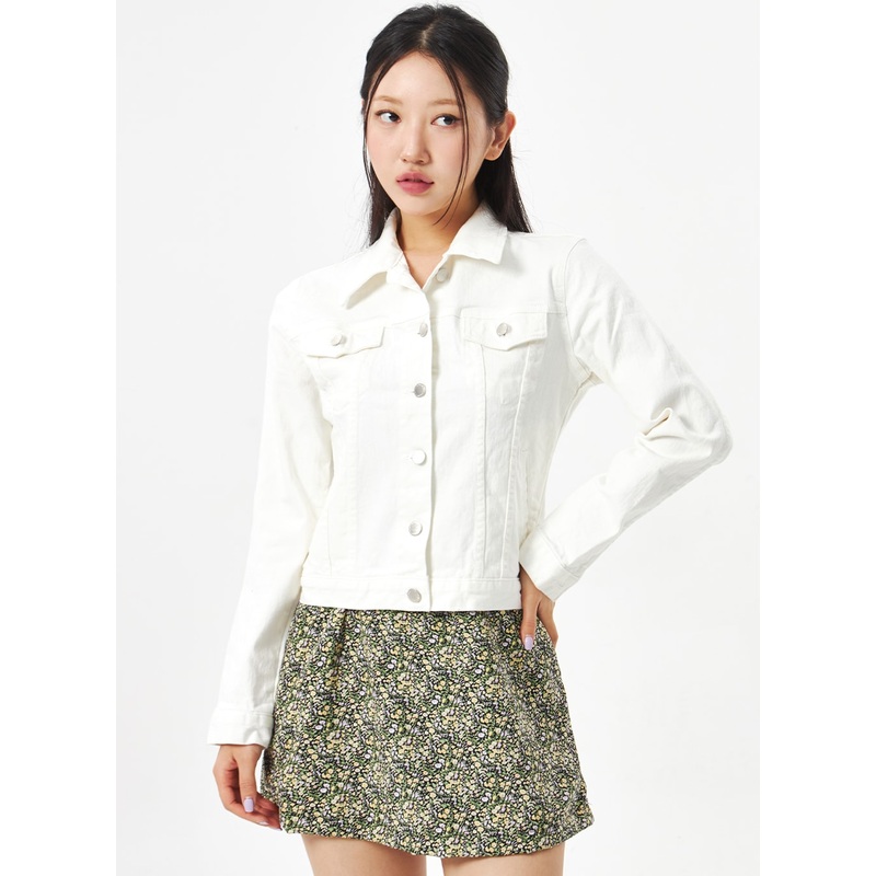 Button Cotton Jacket CA314 White S