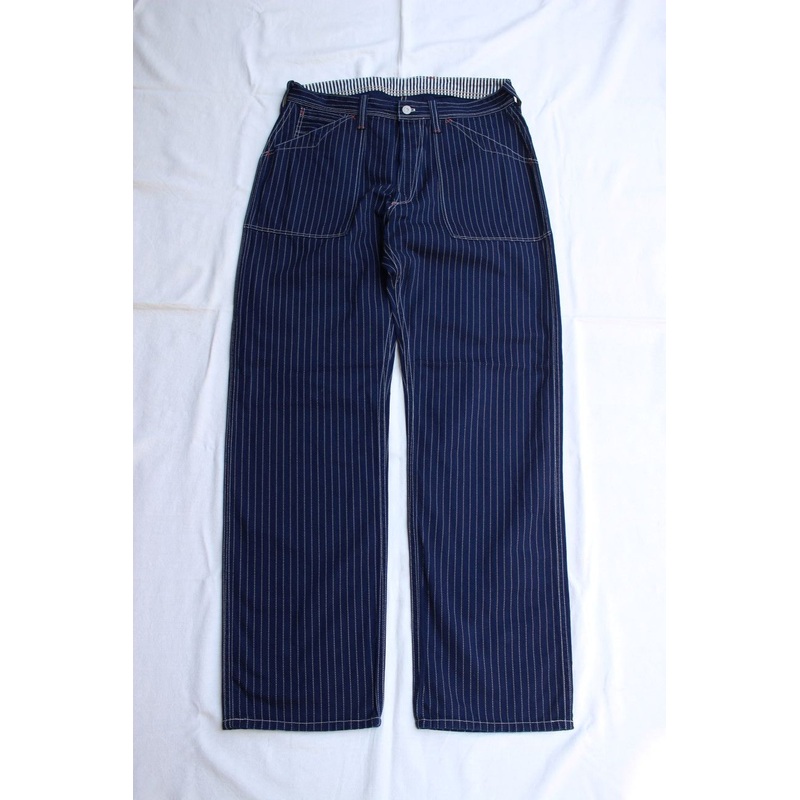 FREEWHEELERS / “LONGSHOREMAN” OVERALLS (#2512001,INDIGO WABASH STRIPE) 28