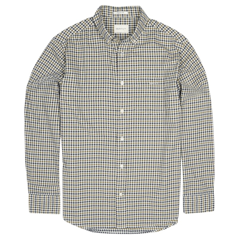 GANT Twill Micro Multi Check Long Sleeve Shirt Eggshell Medium