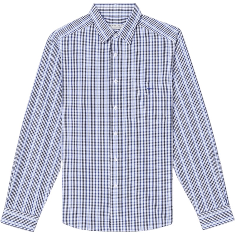 R. M. Williams Collins Long Sleeve Shirt Navy/Blue/White Medium