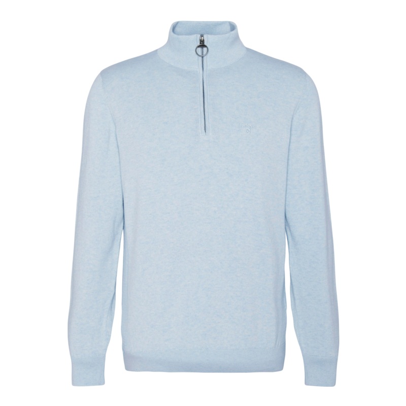 Barbour Cotton 1/4 Zip Knit Blue Medium