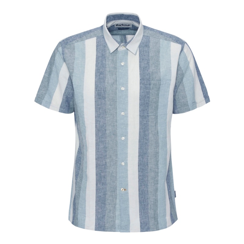 Barbour Portwell Summer Fit Short Sleeve Shirt Navy Medium
