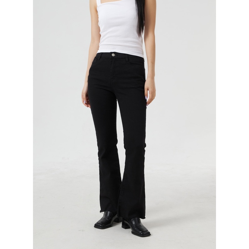 Cutting Hem Bootcut Pants BM304 White S