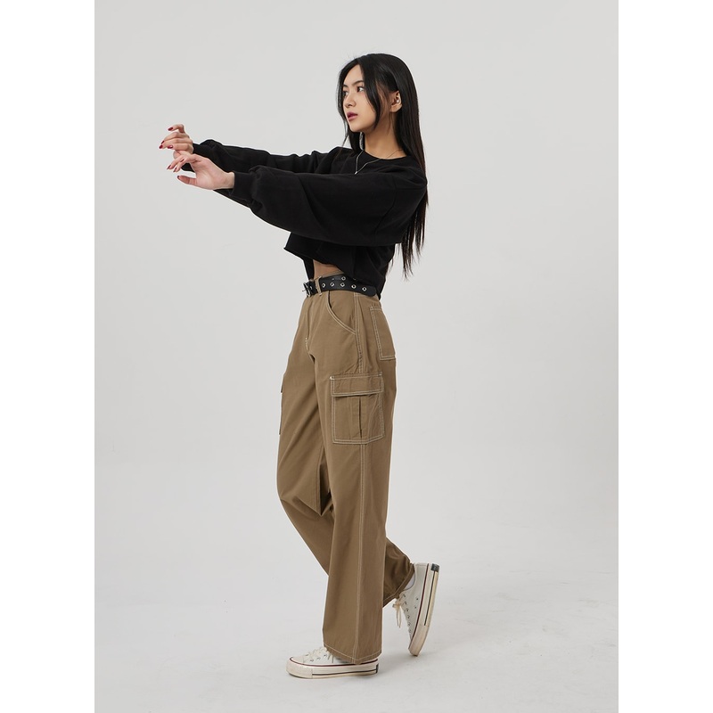 Cargo Cotton Pants BF310 Brown S