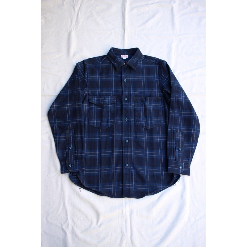 FREEWHEELERS / “Blystone” MECHANIC SHIRT (#2433005,DARK VENETIAN BLUE  DARK NAVY  BEIGE) 14