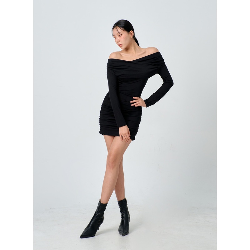 Off-Shoulder Mini Dress IJ331 Pink S/M