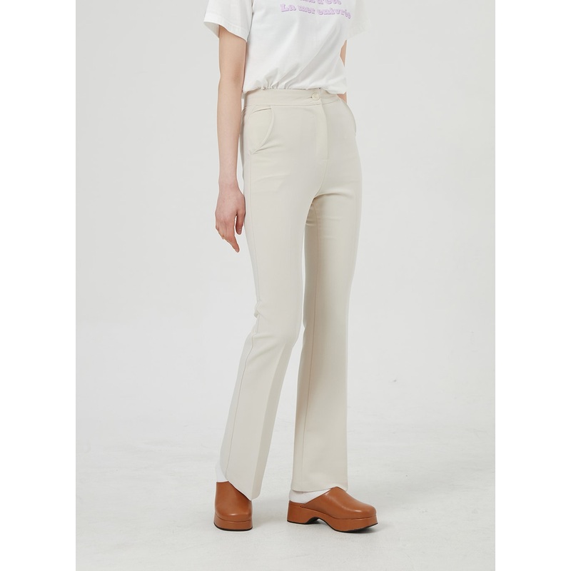 Slim Fit Bootcut Pants OF322 Light beige S