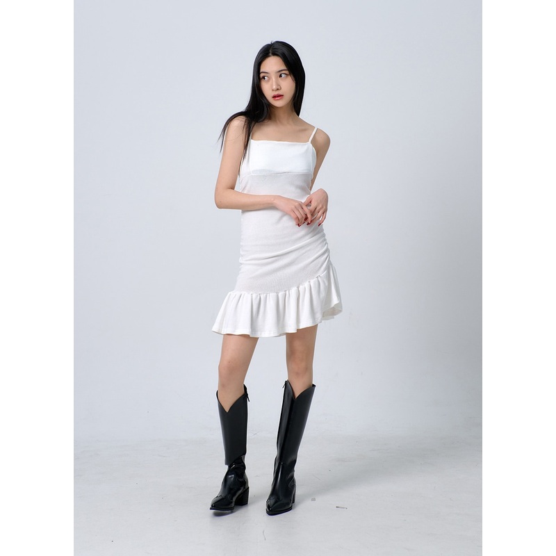 Thin Strap Frill Mini Dress BJ331 White S/M
