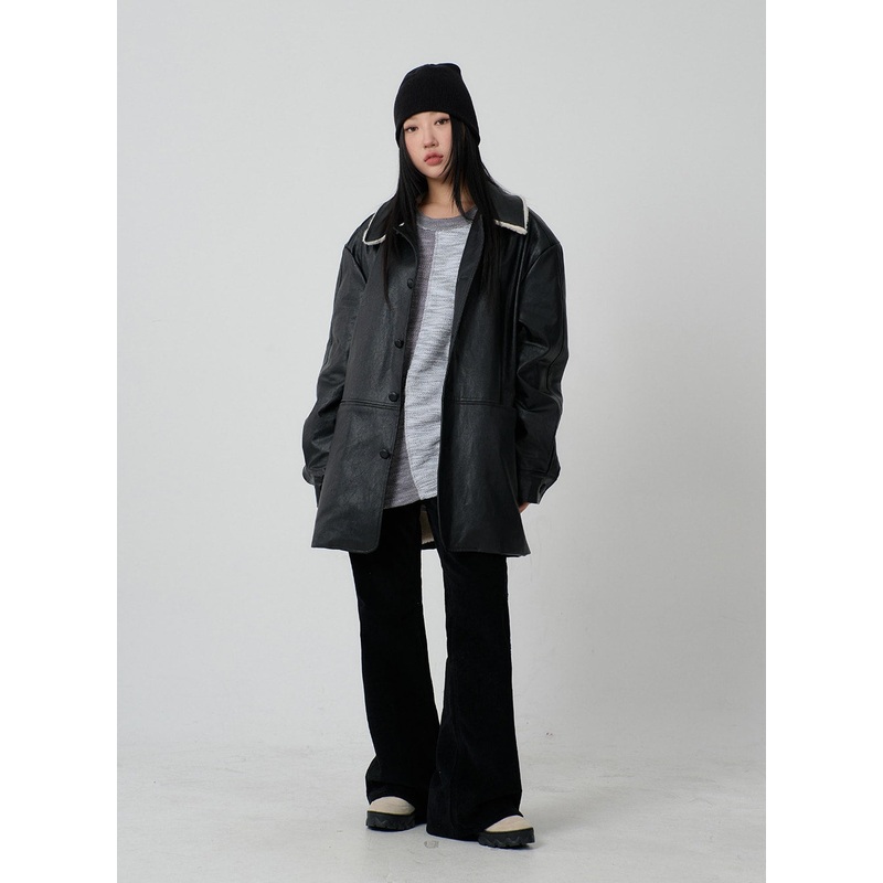 Corduroy Bootcut Pants CJ304 Light Beige S