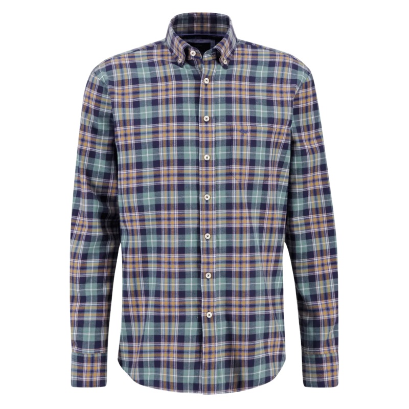 Fynch-Hatton Classic Check Long Sleeve Shirt Pale Berry Small