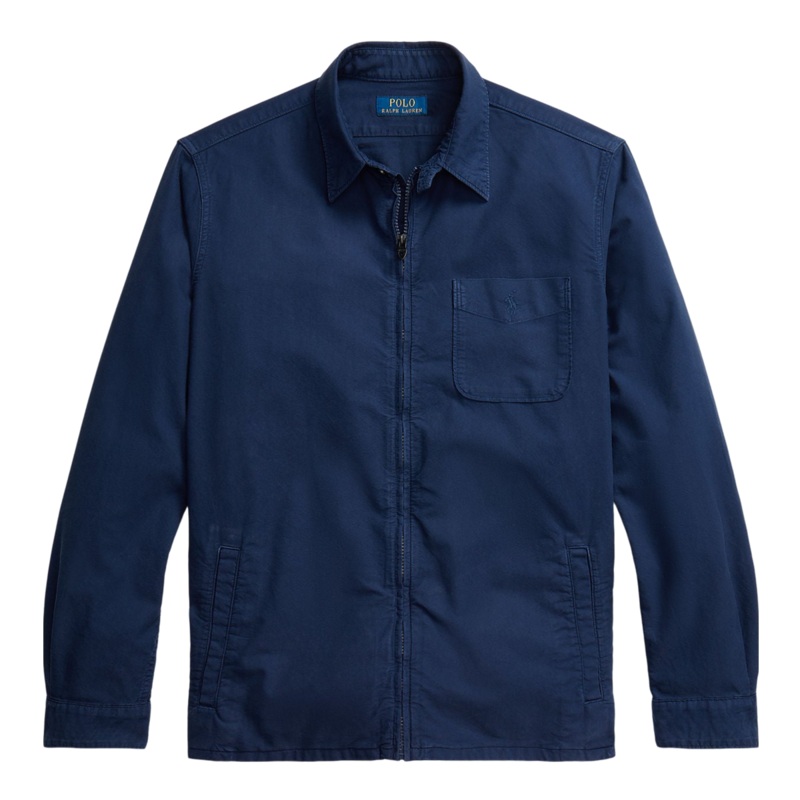 Polo Ralph Lauren Long Sleeve Garment Dyed Oxford Overshirt Newport Navy Medium