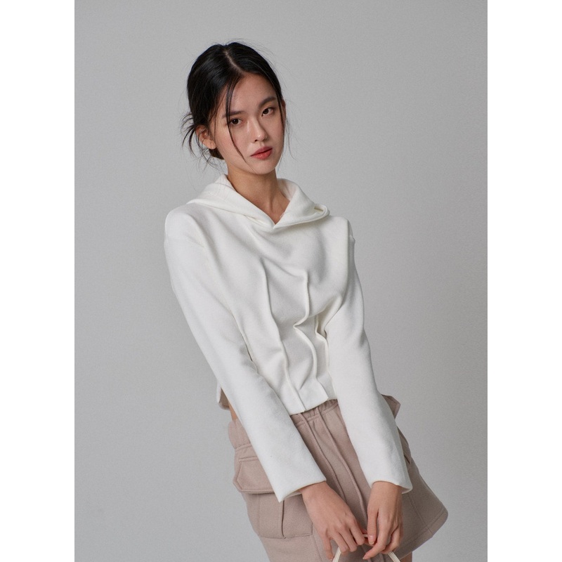 Stitch Cropped Hoodie IJ313 White S/M