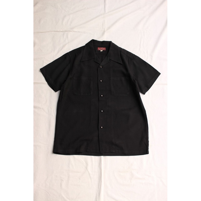 ADJUSTABLE COSTUME / RAYON TWILL S/S OPEN SHIRT (AS-114,BLACK) 38