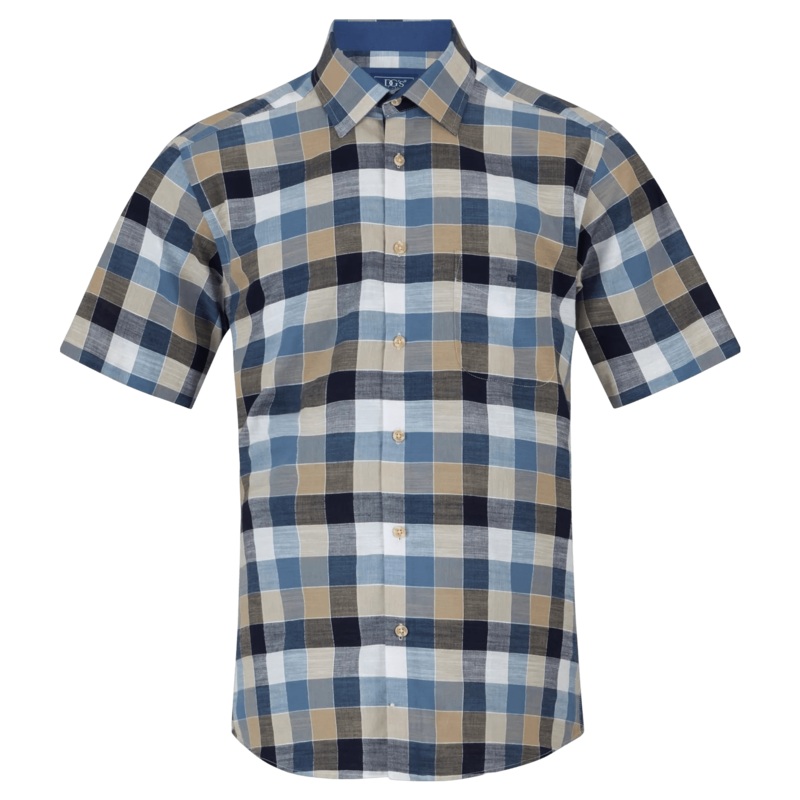 DG’s Drifter Large Check Short Sleeve Shirt Teal/Sand Medium