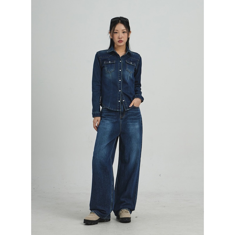 Maxi Wide Jeans CD09 Dark blue S