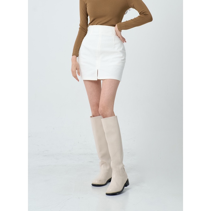 Simple High Waist Pencil Mini Skirt IO19 White S