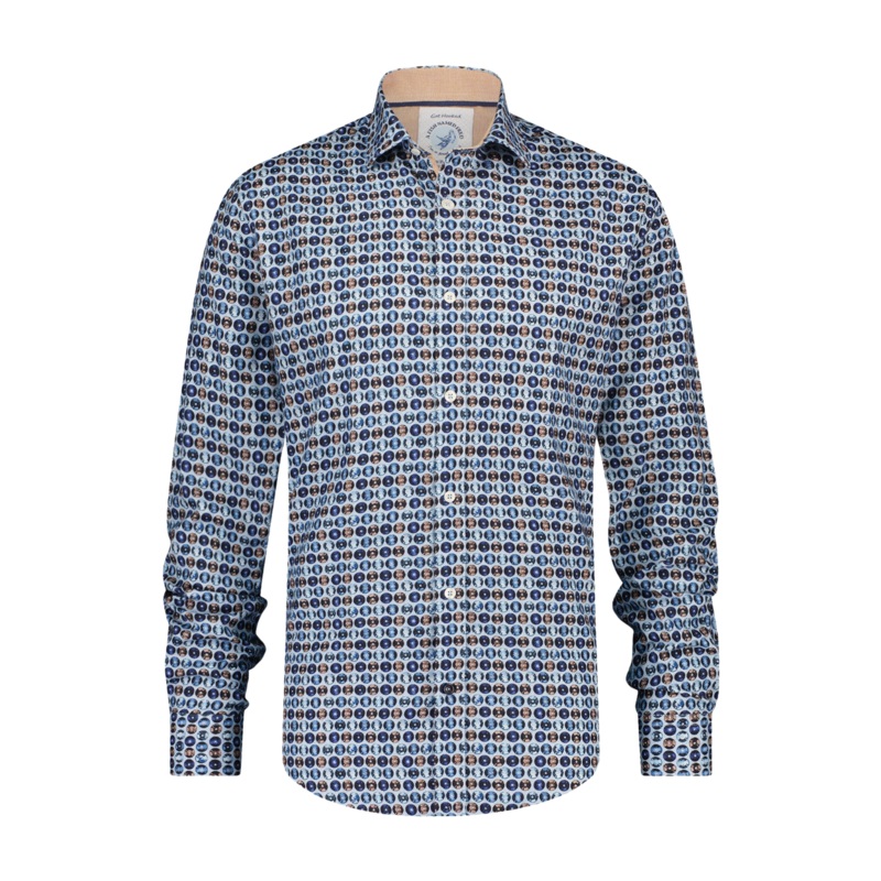 A Fish Named Fred Record Collection Long Sleeve Shirt Blue Medium