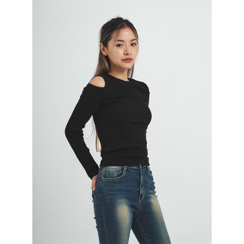 Livia Open Shoulder Long Sleeve Top CS15 White S/M