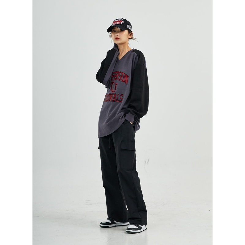 Selena Nylon Cargo Wide Pants CS23 Dark Green M