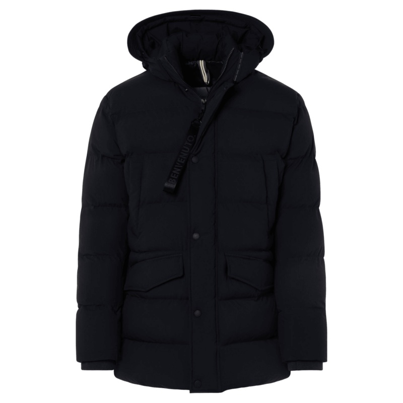 Benvenuto Crane Quilted Coat Navy Medium