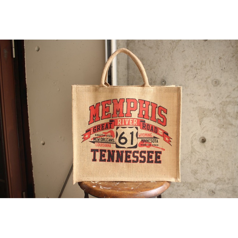 BO’S GLAD RAGS / “Memphis, Tennessee” Late 1960s Jute Picnic Tote (PB23-01)