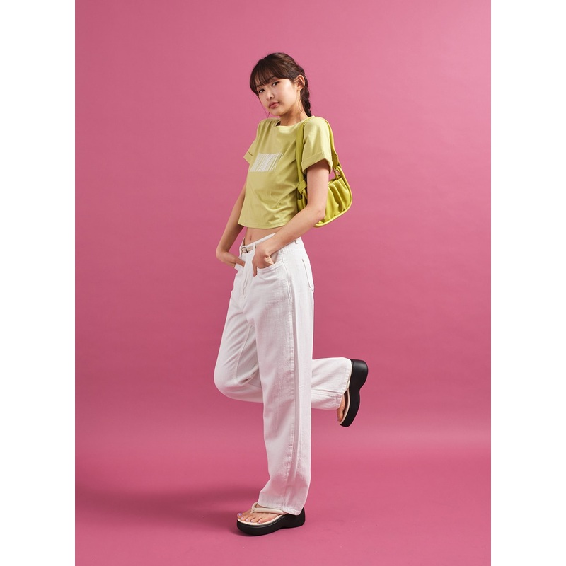 Cotton Straight Leg Pants CY18 Ivory S