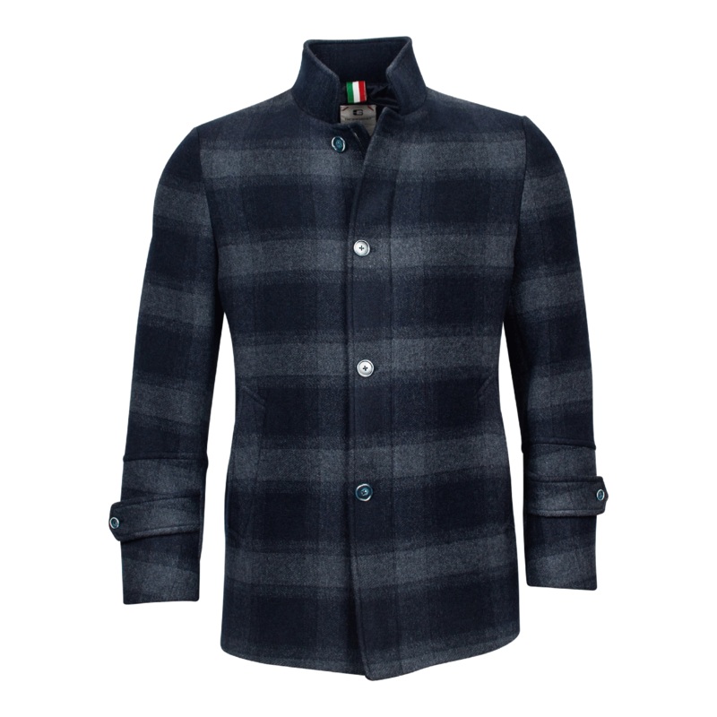 Giordano Brian Short Check Coat Navy 40