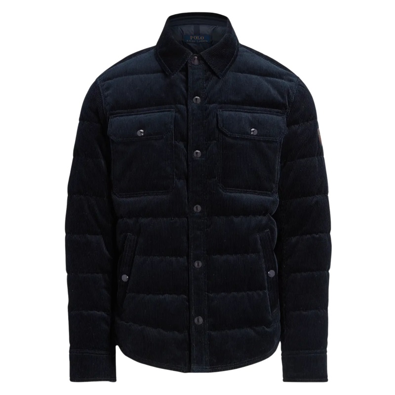 Polo Ralph Lauren Quilted Corduroy Down Jacket Aviator Navy Medium