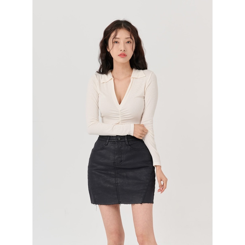 V-Neck Long Sleeve T-Shirt IG12 White S