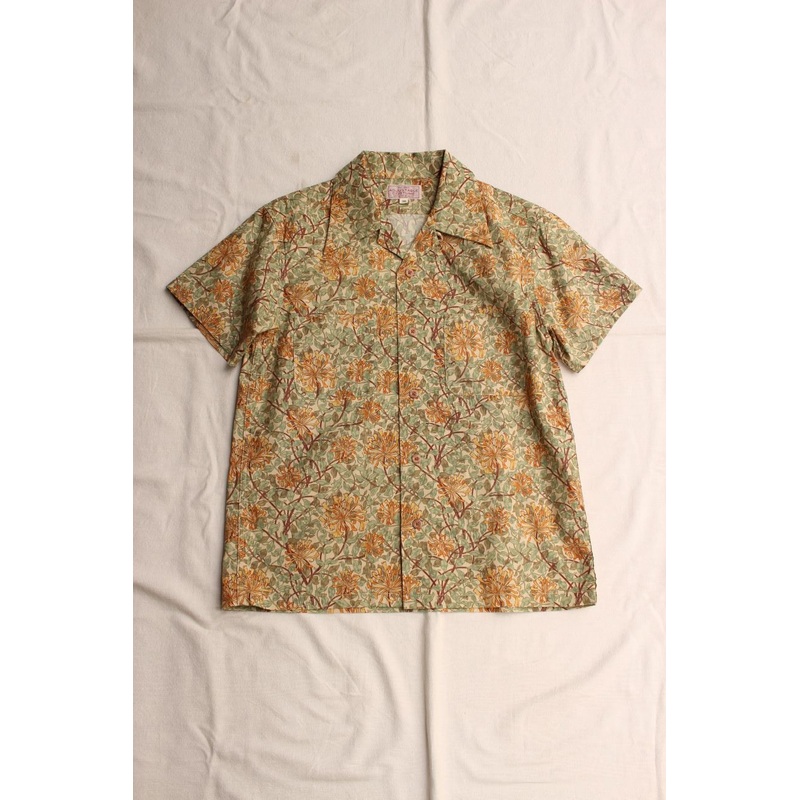 ADJUSTABLE COSTUME / BEST OF MORRIS HONEYSUCKLE S/S OPEN SHIRT (AS-124,BEIGE) 36