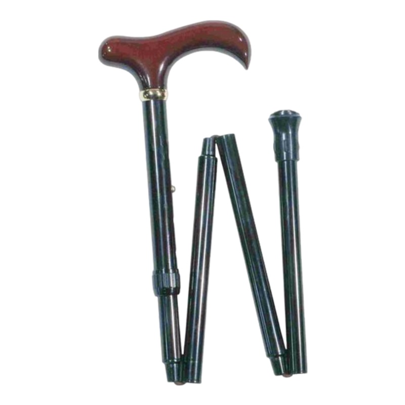 Classic Canes Folding Slimline Adjustable Cane Black/Burgundy One Size