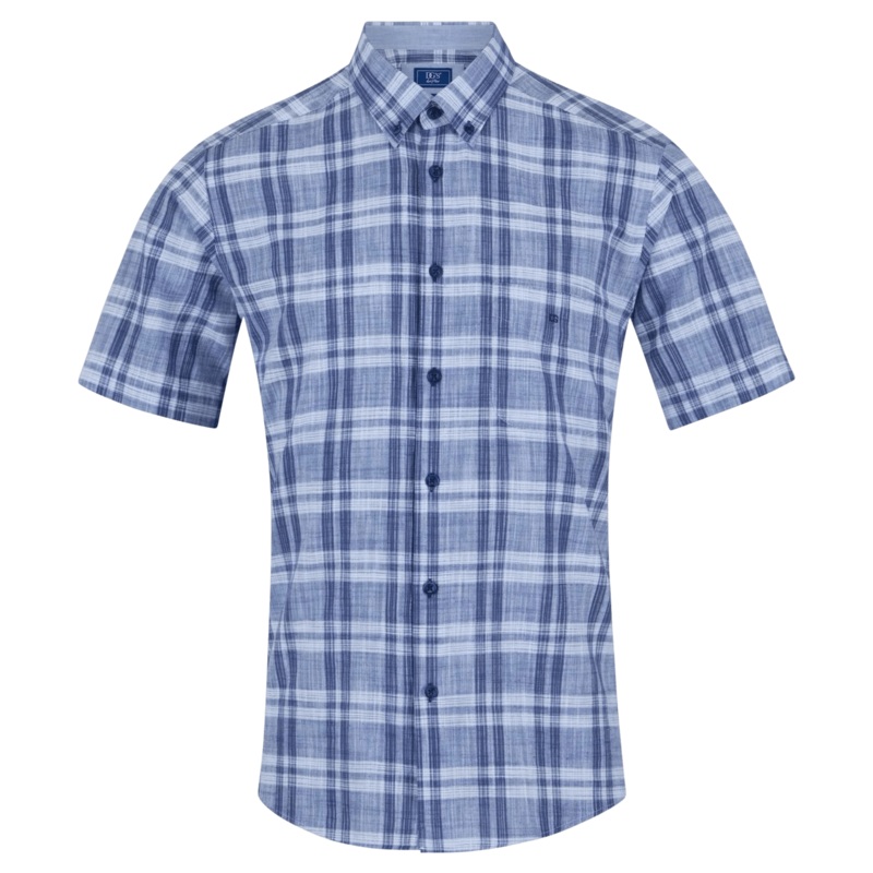 DG’s Drifter Short Sleeve Check Shirt Navy Medium
