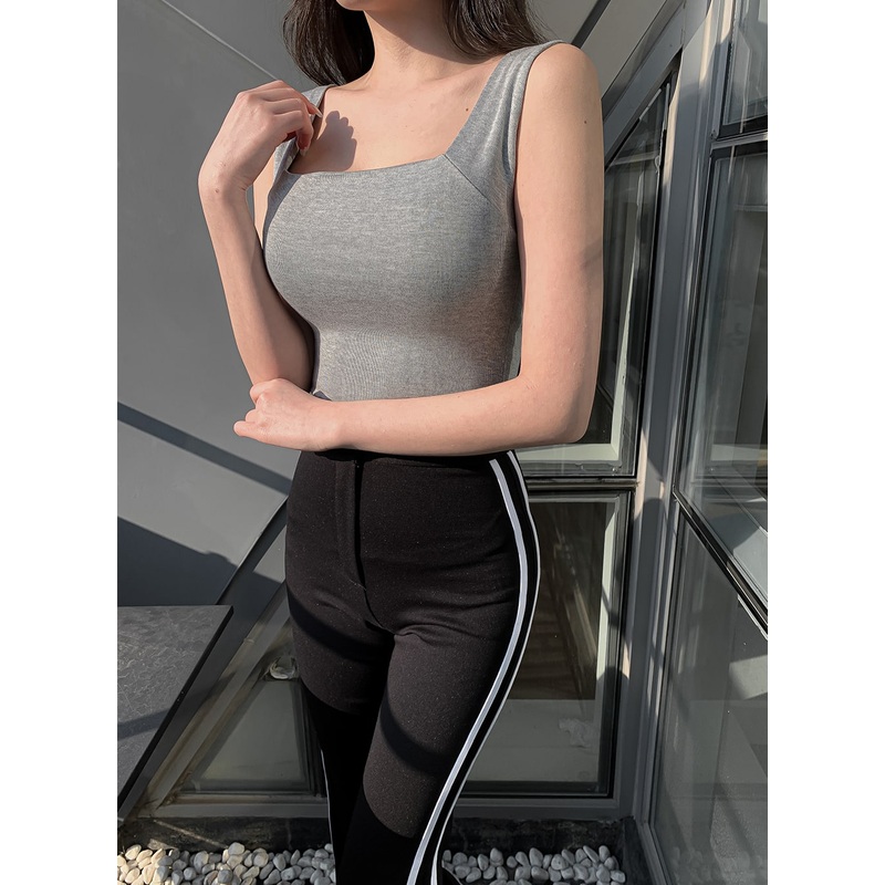 Essential Square Neck Cami Sleeveless Top IM12 White S